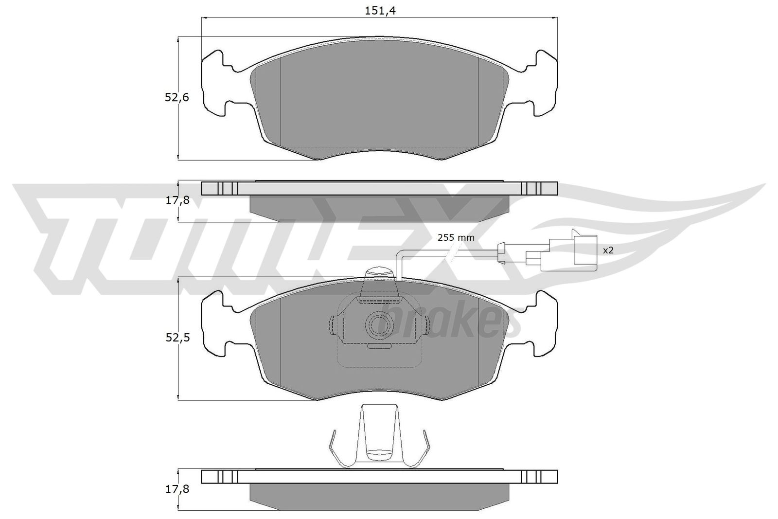 Sada brzdových platničiek kotúčovej brzdy TOMEX Brakes